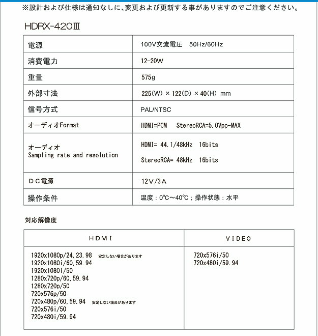 HDMI入力端子搭載レコーダー｜HDRX-420Ⅲ (プランテック)